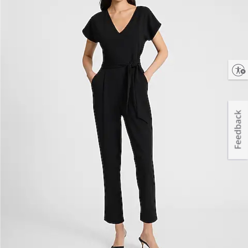 Express Black V-Neck Jumpsuit